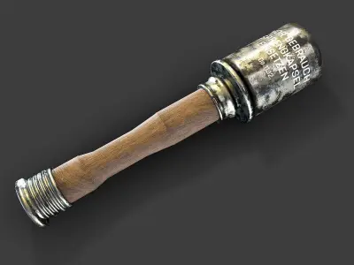 German World War One Hand Grenade Low-poly 3D model
