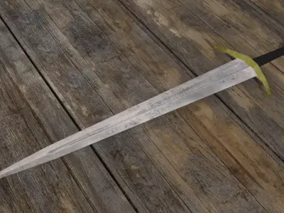 Old Medieval Sword Low Poly 3D model