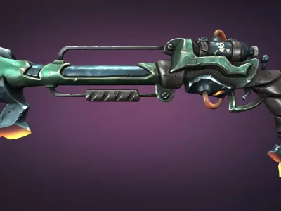 Steampunk musket Low-poly 3D model