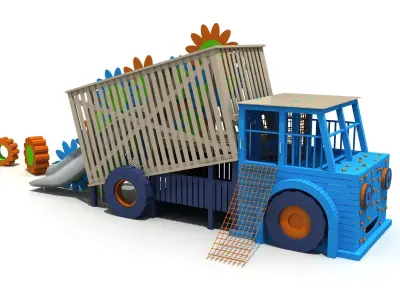 Kids outdoor commercial play structure 3D model 3D model 16