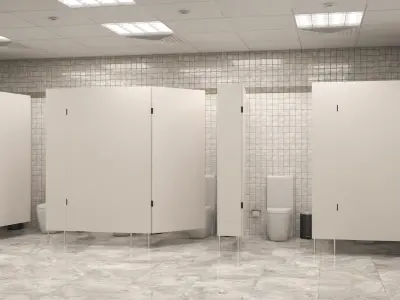 Public Bathroom Interior Scene 3D model