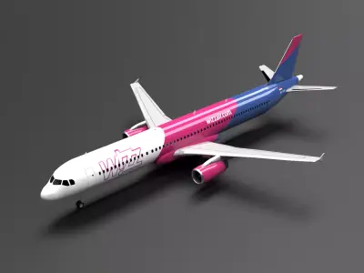 Airbus A321 WizzAir Livery 3D model