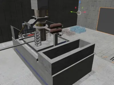 Factory Game ready nuclear power plant 3D model