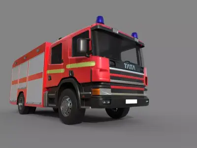 Fire Vehicle Low-poly 3D model