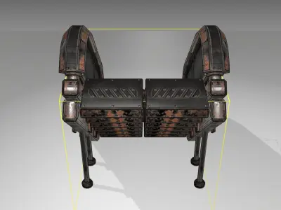 Futuristic Stairs - 32 - Rusty Textures Low-poly 3D model