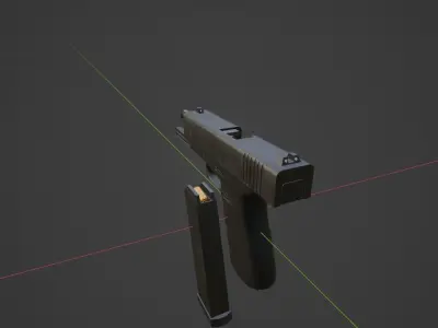 Glock 22 Pistol - Game Ready Free low-poly 3D model