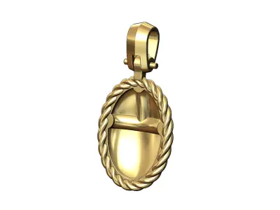 Braided scarab beelte pendant with bail 3D print model