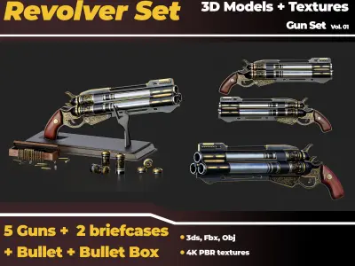 Gun set 3D model