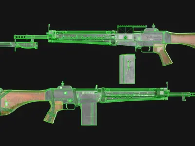 Howa Type 64 - Japanese Battle Rifle - Game Asset Low-poly 3D model