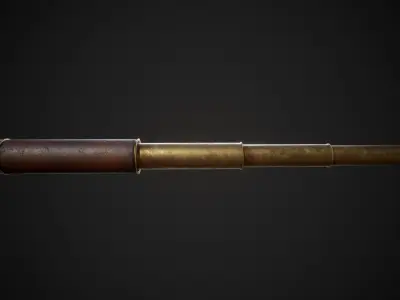 PBR Aged Spyglass Low-poly 3D model