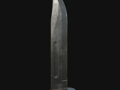  Combat Knife Game Asset 3D Model 3D model