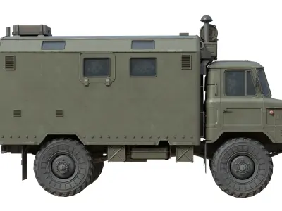Gaz 66 Military Truck Low-poly 3D model