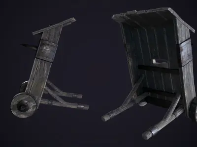  Medieval shield on wheels Free low-poly 3D model
