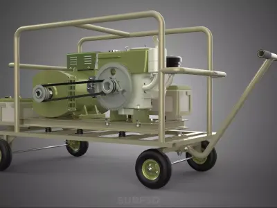 KHAKI BEIGE MILITARY ARMY DESERT DIESEL GENERATOR SET GENSET FDE 3D model