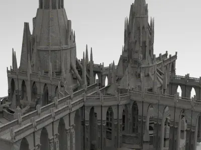 Magician Queens palace with bridges 3D model