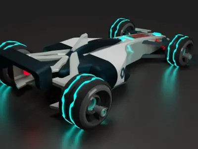 F1 car low poly 3D model