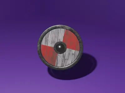 Viking shield Low-poly 3D model 8