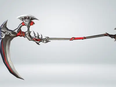 Futuristic Scythe Low-poly 3D model 4