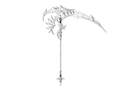 Royal Guard Scythe Low-poly 3D model
