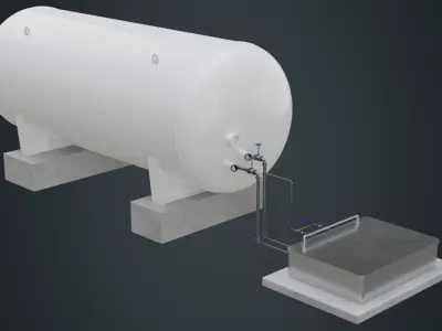 Industrial Gas Tank 2A Low-poly 3D model