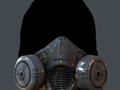 Gas mask helmet 3d model scifi  Low-poly 3D model 10
