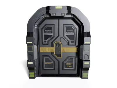 Futuristic Sci-Fi Sliding Door Low-poly 3D model