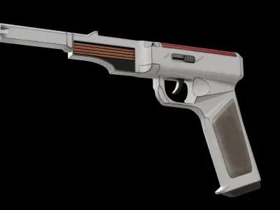 Sci-Fi pistol Low-poly 3D model order