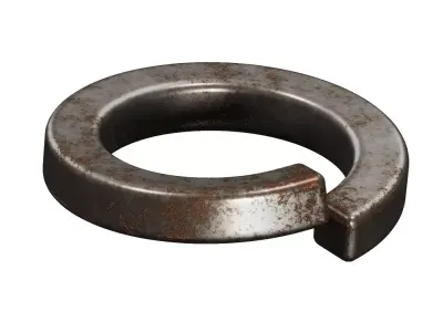 Rusty Spring Washer Low-poly 3D model