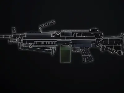 M249 Machine Gun Low-poly 3D model
