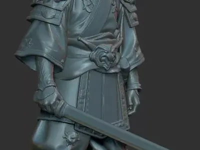 MG-Japanese Armor Swordsman 01 High-Poly Model 3D print model