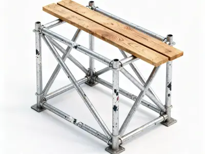 Modular Construction Scaffolding Platform 3D Model Low-poly 3D model