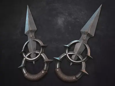 Fantasy Throwing Knife 2  Low-poly 3D model
