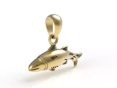 Fish Pendant 3D print model shop