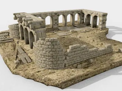 ancient roman ruins hierapolis 3D model
