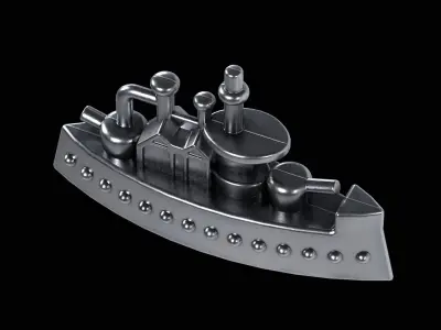 Monopoly Battleship Low-poly 3D model
