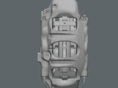 Brake assembly for racing car 3D model