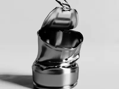 Crumpled Aluminum Can Low-poly 3D model