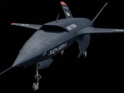 Animated XQ-58 Valkyrie Kratos Military Drone PBR 3D model