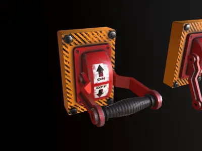 Industrial Power On - Off Switch2 Low-poly 3D model