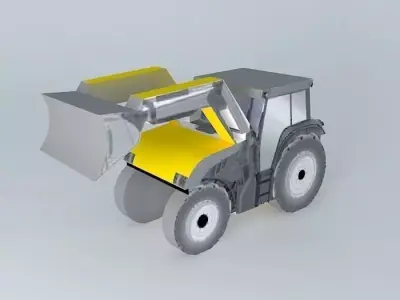 Loader paper bulldozer Free 3D model