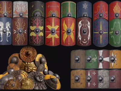 Shields Collection roman 3D Model Pack