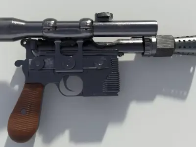DL-44 - Han Solo Blaster with textures 3D model
