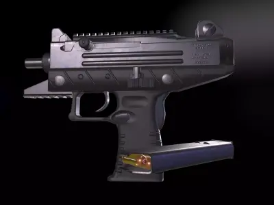 Micro Uzi Submachine Gun Low-poly 3D model