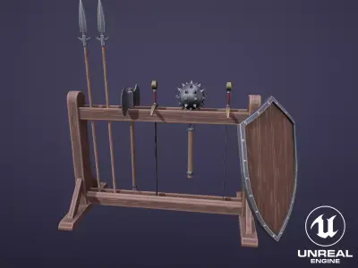 Stylized Medieval Weapons Low-poly 3D model
