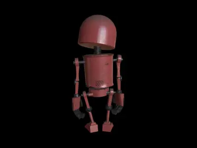 Robot Free low-poly 3D model 2