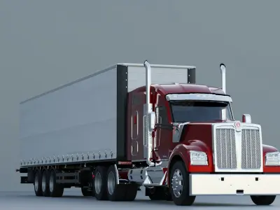 American truck Low-poly 3D model