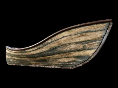 wooden boat 3D model purchase