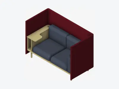 Furniture - Sofa - Contemporary - Flame Work Shelf - Left Low-poly 3D model