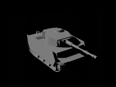 Tiger lowpoly tank Free low-poly 3D model