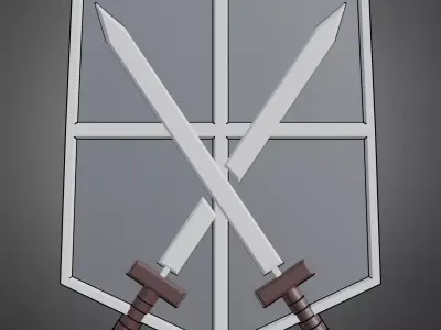 Attack On Titan Trainee Corps Emblem Logo for Cosplay 3D print model